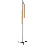 Black Note Triplet Floor Lamp - Matte Black / Ivory White
