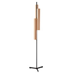Black Note Triplet Floor Lamp - Matte Black / Natural Beech