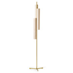 Black Note Triplet Floor Lamp - Gold / Ivory White