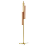 Black Note Triplet Floor Lamp - Gold / Natural Beech