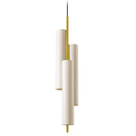 Black Note Triplet Round Stem Pendant - Gold / Ivory White
