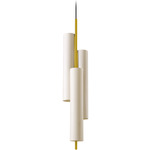 Black Note Triplet Round Stem Pendant - Gold / Ivory White