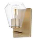 Geode Wall Sconce - Natural Aged Brass / Clear