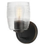 Honey Wall Sconce - Kentucky Bronze / Clear Ribbed