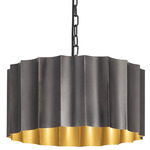 Allegra Drum Pendant - Gunmetal / Gold