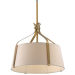 Bandera Pendant - Natural Aged Brass / White