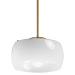 Glazed Pendant - Natural Aged Brass / Glossy White