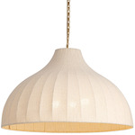 Hearthveil Pendant - Natural Aged Brass / Ivory