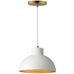 Rockport Pendant - Aged Brass / White / Aged Brass