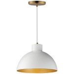 Rockport Pendant - Aged Brass / White / Aged Brass
