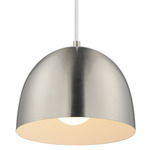 Tova Pendant - Satin Nickel / White