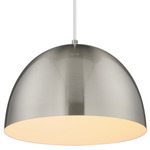 Tova Pendant - Satin Nickel / White