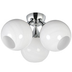 Neve Semi Flush Ceiling Light - Polished Chrome / Marble Glass