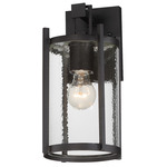 Belfry Outdoor Wall Light - Black / Clear Hammered Glass