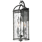 Del Mar Outdoor Wall Light - Blacksmith / Water Glass