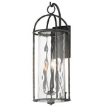 Del Mar Outdoor Wall Light - Blacksmith / Water Glass
