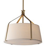 Bandera Pendant - Natural Aged Brass / White