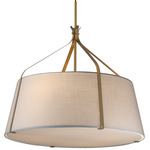 Bandera Pendant - Natural Aged Brass / White