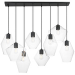 Geode Linear Pendant - Black / Clear