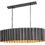 Allegra Linear Pendant - Gunmetal / Gold