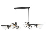 Finch Linear Pendant - Dark Bronze / Antique Brass / Clear Seedy