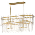 Warren Linear Pendant - Gold Leaf / Clear