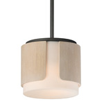 Draughtsman Convertible Pendant - Charcoal / Natural Wood / Satin White