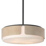 Draughtsman Convertible Pendant - Charcoal / Natural Wood / Satin White