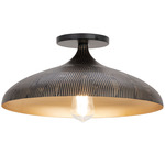 Fleur Semi Flush Ceiling Light - Black / Gold