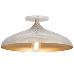 Fleur Semi Flush Ceiling Light - White / Gold