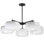 Glazed Chandelier - Black / Glossy White