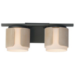 Draughtsman Bathroom Vanity Light - Charcoal / Natural Wood / Satin White