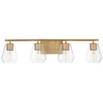 Geode Bathroom Vanity Light - Natural Aged Brass / Clear