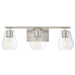 Geode Bathroom Vanity Light - Satin Nickel / Clear