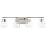 Geode Bathroom Vanity Light - Satin Nickel / Clear