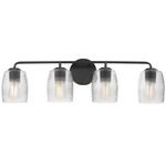 Honey Bathroom Vanity Light - Kentucky Bronze / Clear Ribbed