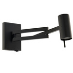 Gavel Swing Arm Wall Light - Black / White