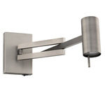 Gavel Swing Arm Wall Light - Brushed Nickel / White