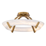 Copa Semi Flush Ceiling Light - Aged Brass / Alabaster