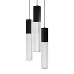 Cinema Round Color-Select Multi-Light Pendant - Black / Crystal