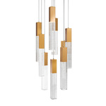 Cinema Round Color-Select Multi-Light Pendant - Aged Brass / Crystal
