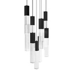 Cinema Round Color-Select Multi-Light Pendant - Black / Crystal