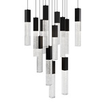 Cinema Square Color-Select Multi-Light Pendant - Black / Crystal