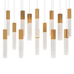 Cinema Linear Color-Select Multi-Light Pendant - Aged Brass / Crystal