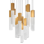 Cinema Round Color-Select Multi-Light Pendant - Aged Brass / Crystal