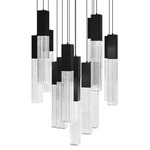 Cinema Round Color-Select Multi-Light Pendant - Black / Crystal