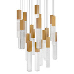Cinema Round Color-Select Multi-Light Pendant - Aged Brass / Crystal