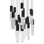 Cinema Round Color-Select Multi-Light Pendant - Black / Crystal