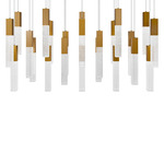 Cinema Linear Color-Select Multi-Light Pendant - Aged Brass / Crystal