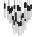 Cinema Square Color-Select Multi-Light Pendant - Black / Crystal